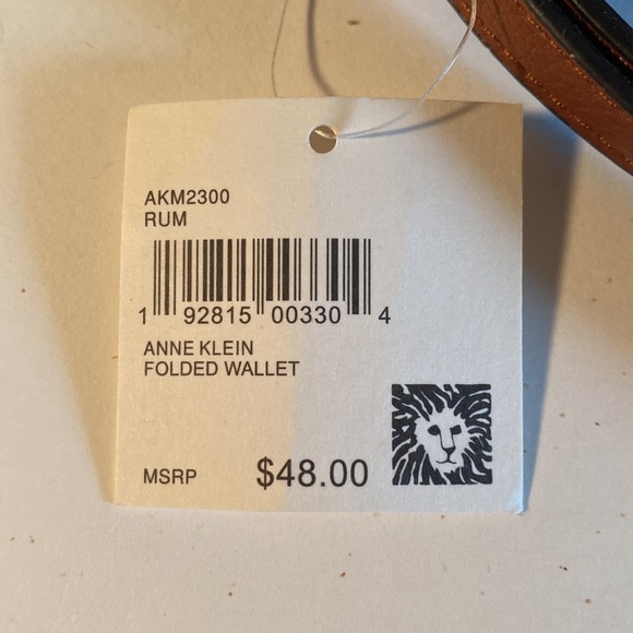 ANNE KLEIN. Brown Folded Wristlet Wallet. - Picture 15 of 15